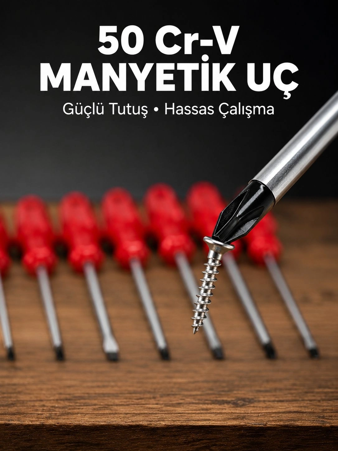 BUĞZ 7 Parça Tornavida Seti Manyetik Uç Ergonomik Sap