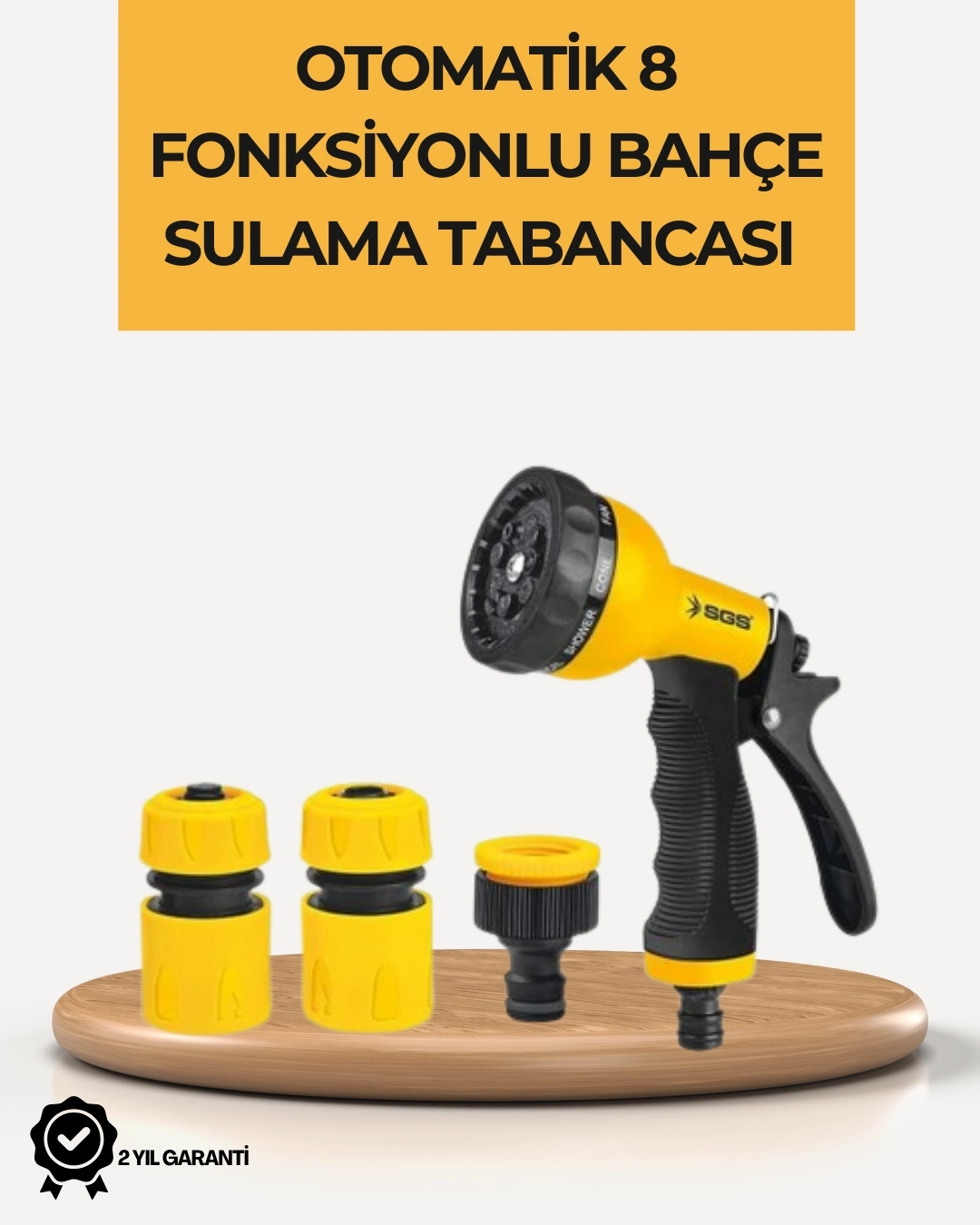 BUĞZ 8 Modlu Bahçe Sulama Tabancası Seti Bitki Çiçek Araç Temizleme