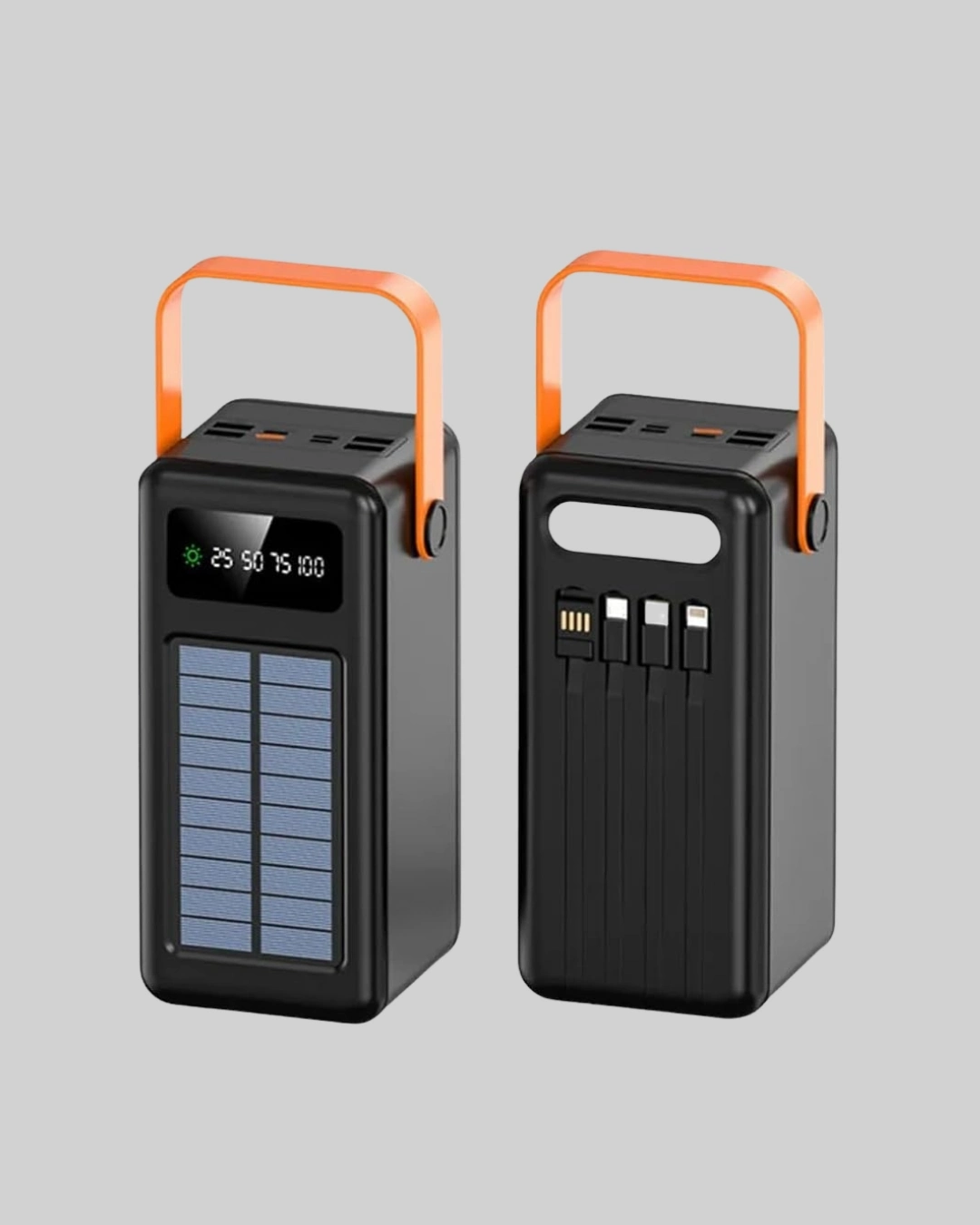 BUĞZ 80000 mAh Güneş Enerjili Powerbank 4 Kablolu Type C Lightning Micro USB
