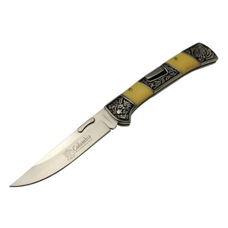 BUĞZ A 3159 C Kamp Çakı 24 Cm - İşlemeli Sedef Saplı, Kemerlikli BUĞZ A 3159 C Kamp Çakı 24 Cm - İşlemeli Sedef Saplı, Kemerlikli