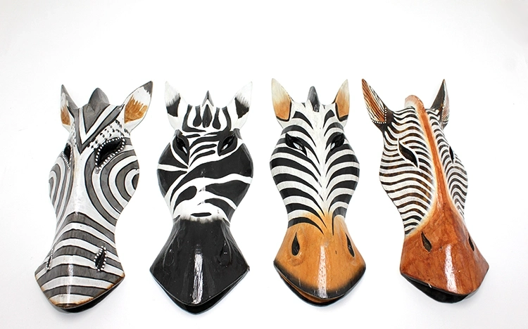 BUĞZ Ahşap Duvara Asmalı 30 cm Zebra Maske