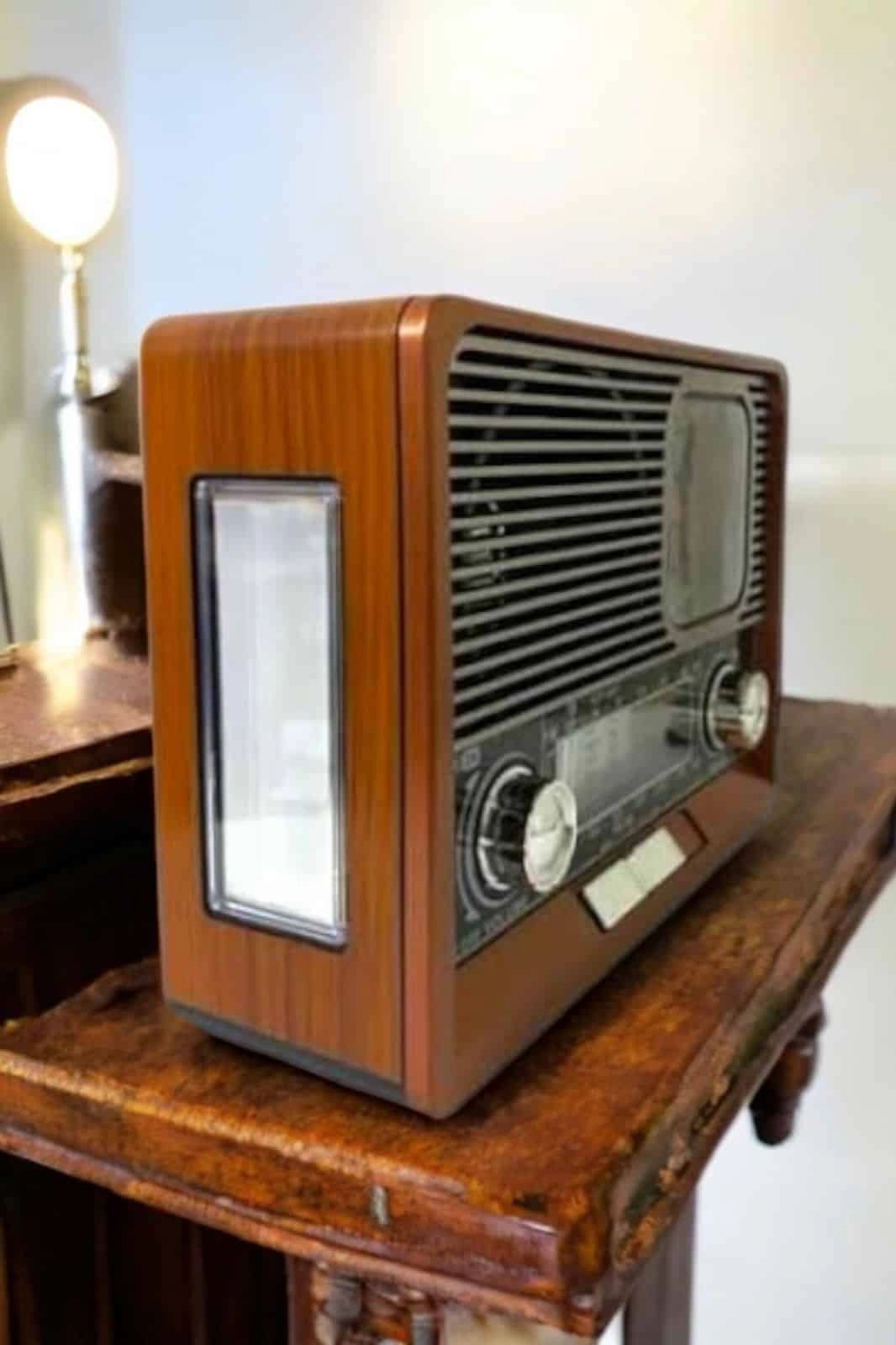 BUĞZ Ahşap Görünümlü Retro Bluetooth Radyo USB,AUX Ve SD Kart Girişli