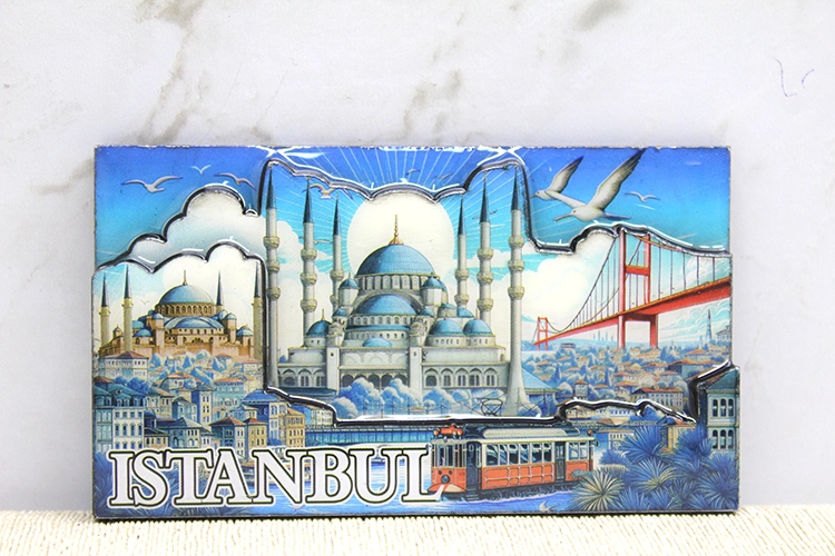 BUĞZ AHŞAP İSTANBUL TEMALI MAGNET - MODEL 12