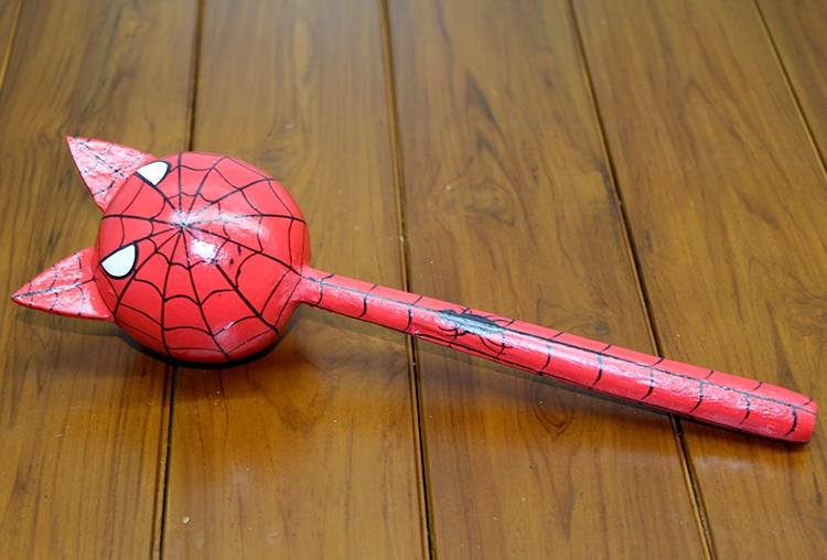BUĞZ AHŞAP KEDİLİ SPİDERMAN MARAKAS TEKLİ