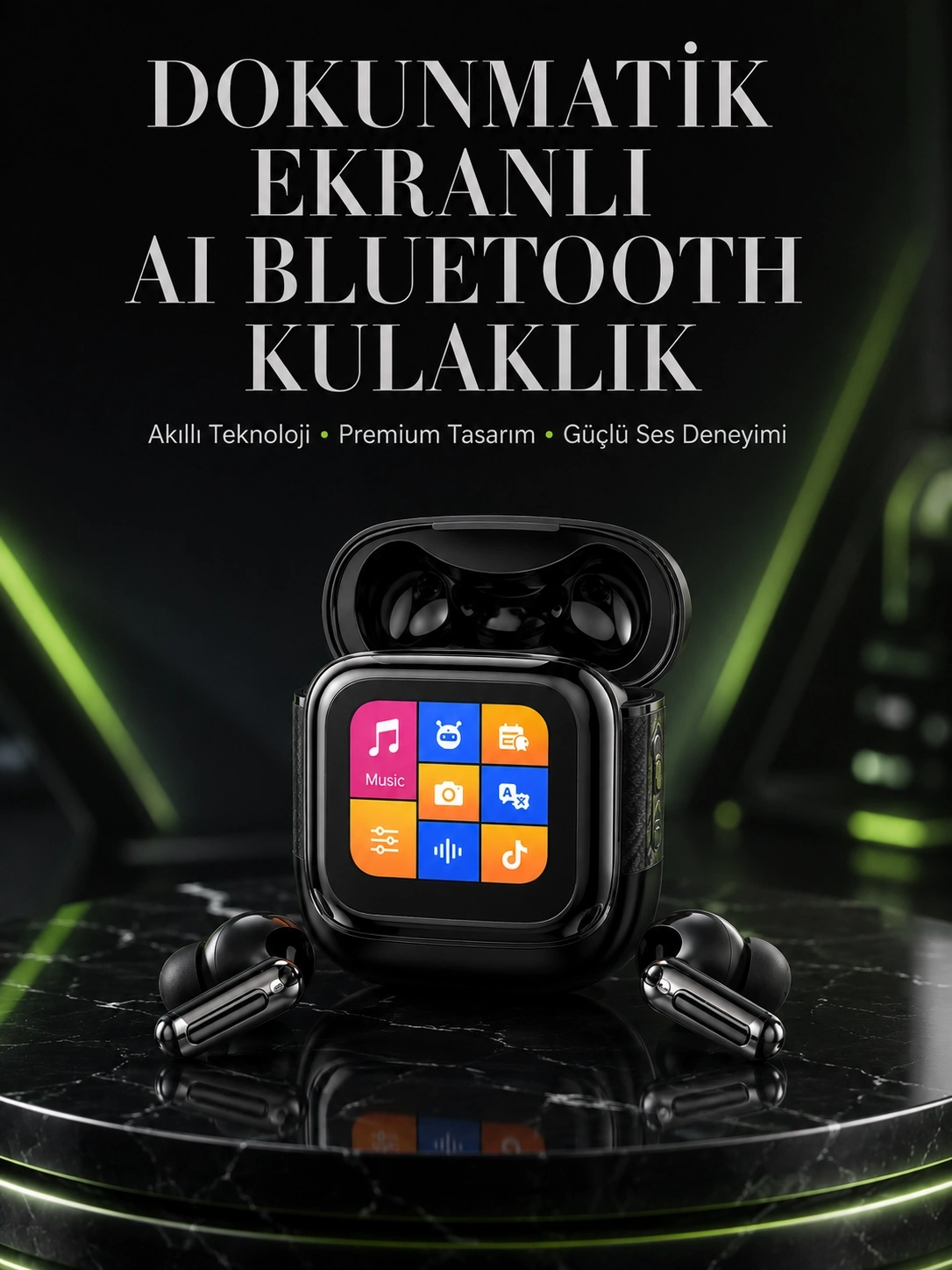 BUĞZ Akıllı Dokunmatik Kontrol AI Özellikli Bluetooth Kulaklık