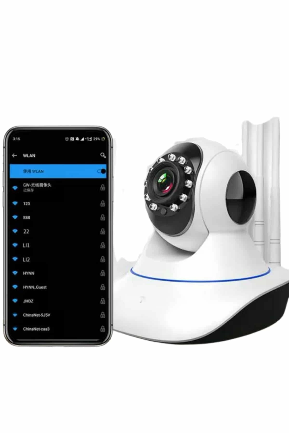 BUĞZ Akıllı Gece Görüşlü Sensörlü Wifi Kamera Telefondan Takip Edilebilir