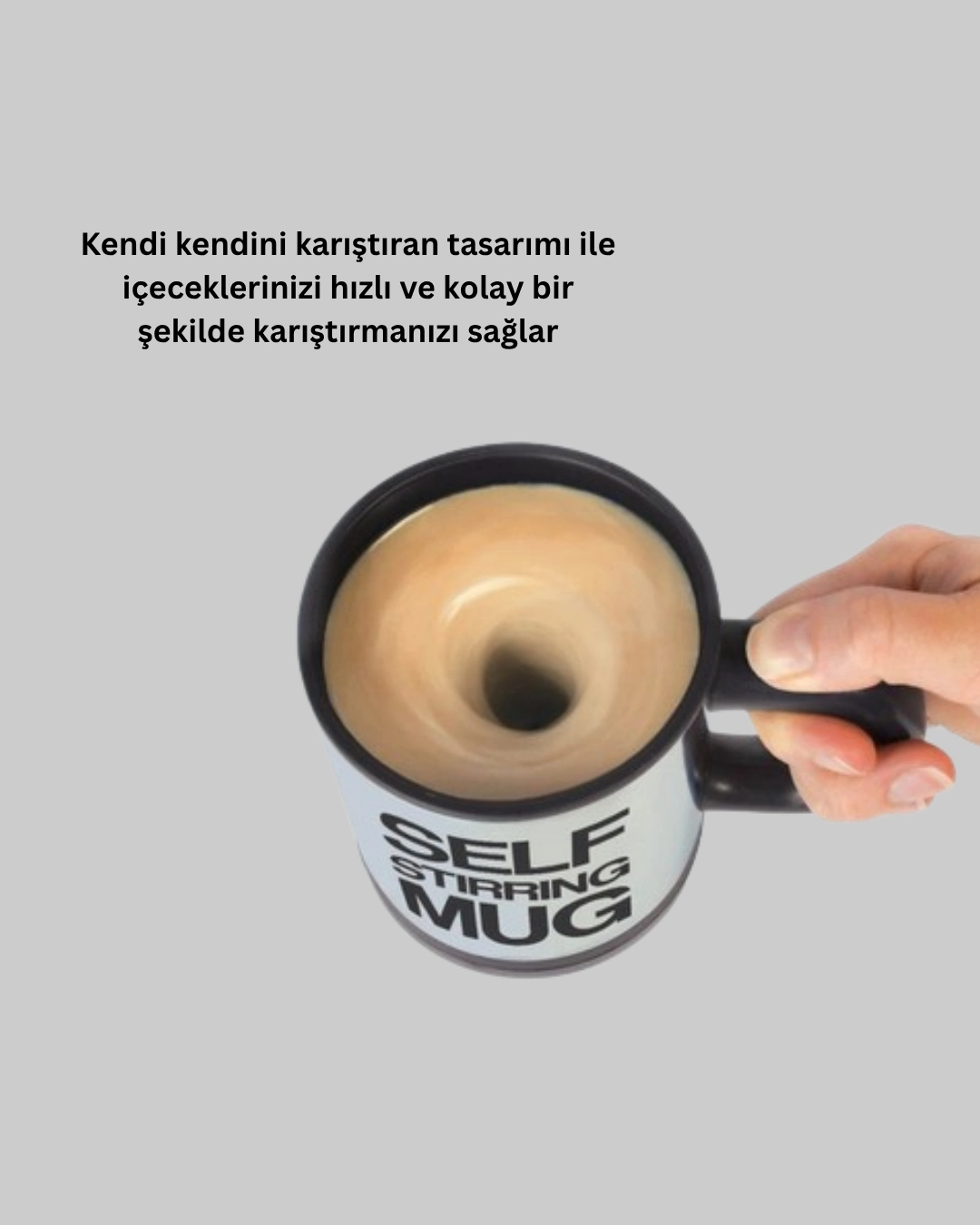 BUĞZ Akıllı Kendi Kendini Karıştıran Termal Kupa – Paslanmaz Çelik