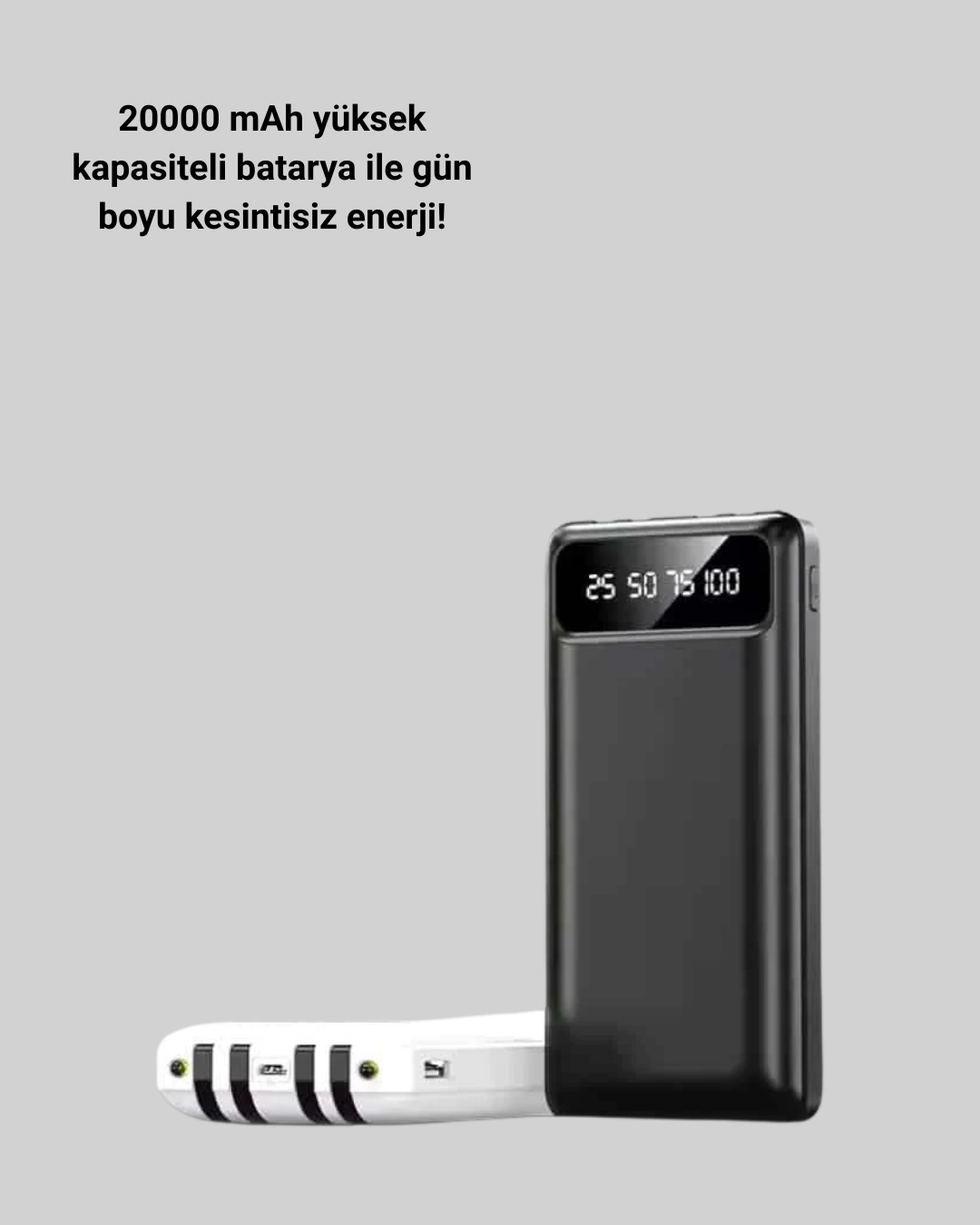 BUĞZ Akıllı LCD Ekranlı 20.000mAh Powerbank PD + USB + Type-C