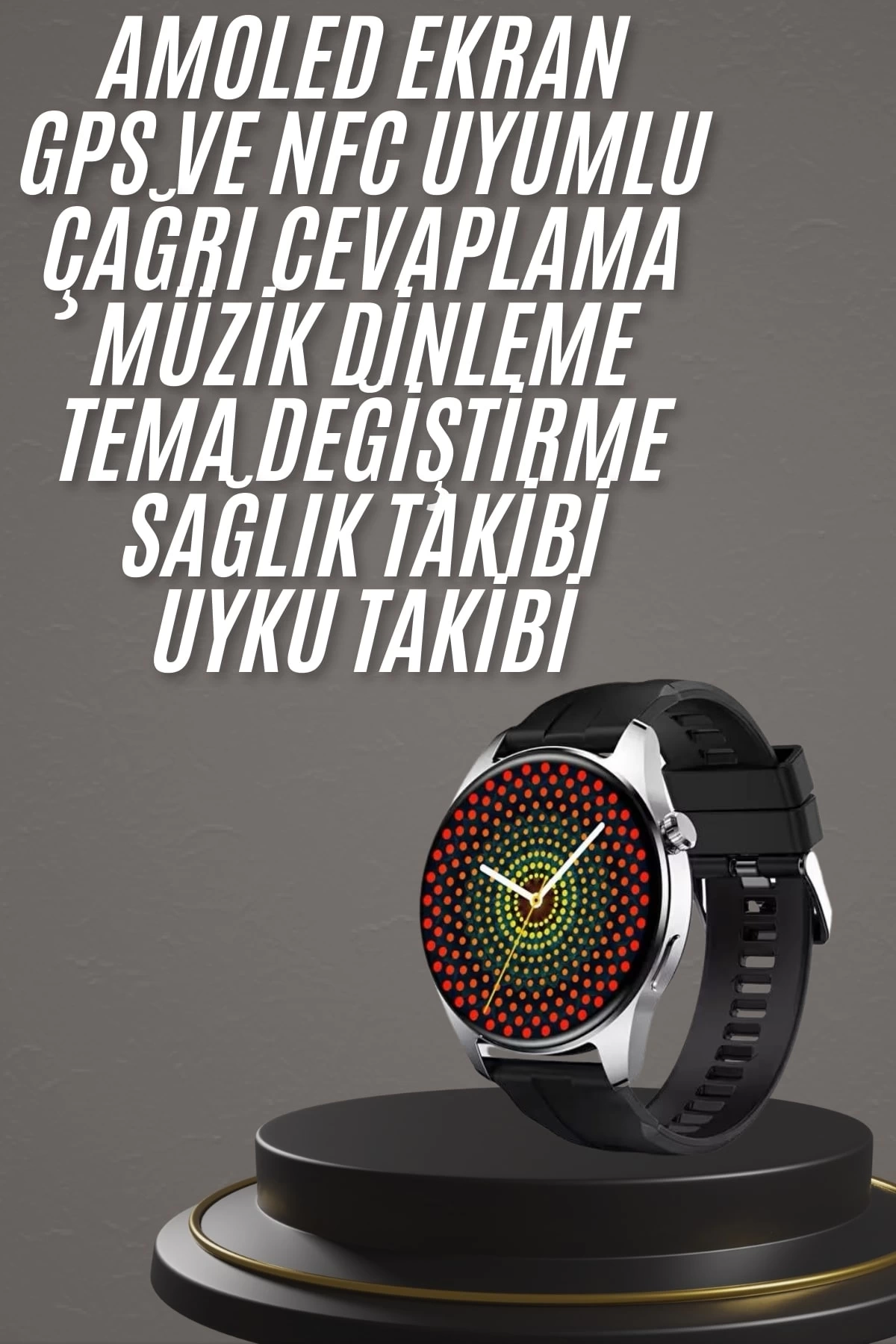 BUĞZ Akıllı Saat 1.5 Inç Amoled Ekran Çift Kordonlu GPS NFC Uyumlu