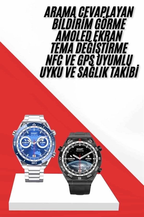 BUĞZ Akıllı Saat 1.62 İnç Ultimate Nabız Sensörlü Sesli Görüşme Yapabilen