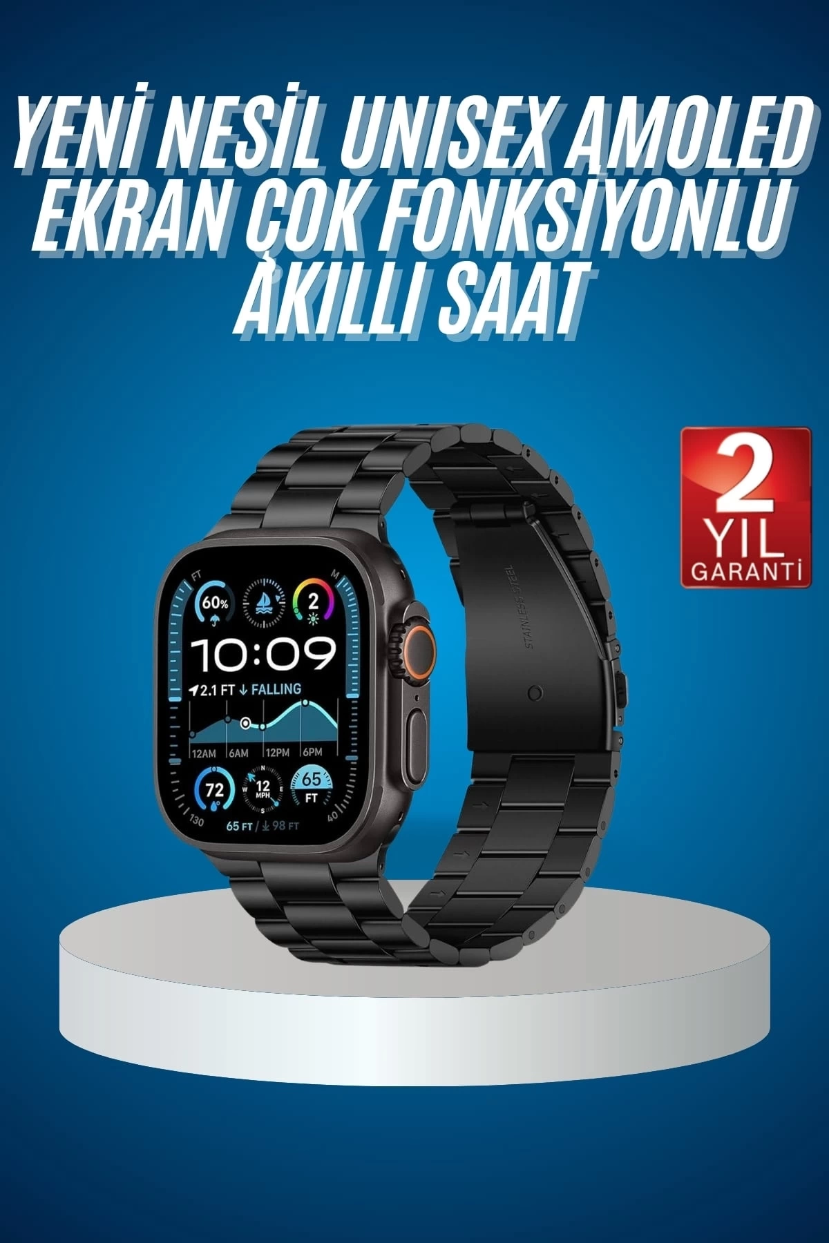 BUĞZ Akıllı Saat 3 Kordonlu Waterproof Adımsayar, Titreşim ve GPS Özelliği