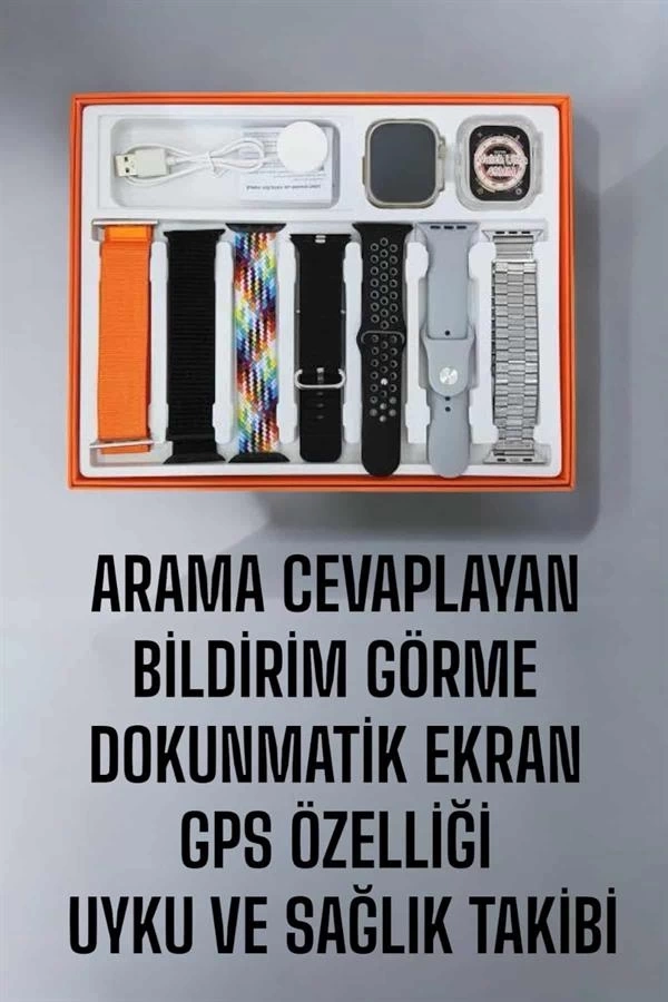 BUĞZ Akıllı Saat 7 Kordonlu Metal,Plastik Ve Hasır Kordon Seçeneği
