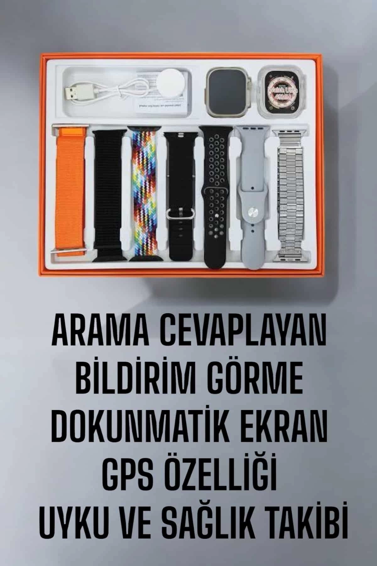 BUĞZ Akıllı Saat 7 Kordonlu Metal,Plastik Ve Hasır Kordon Seçeneği