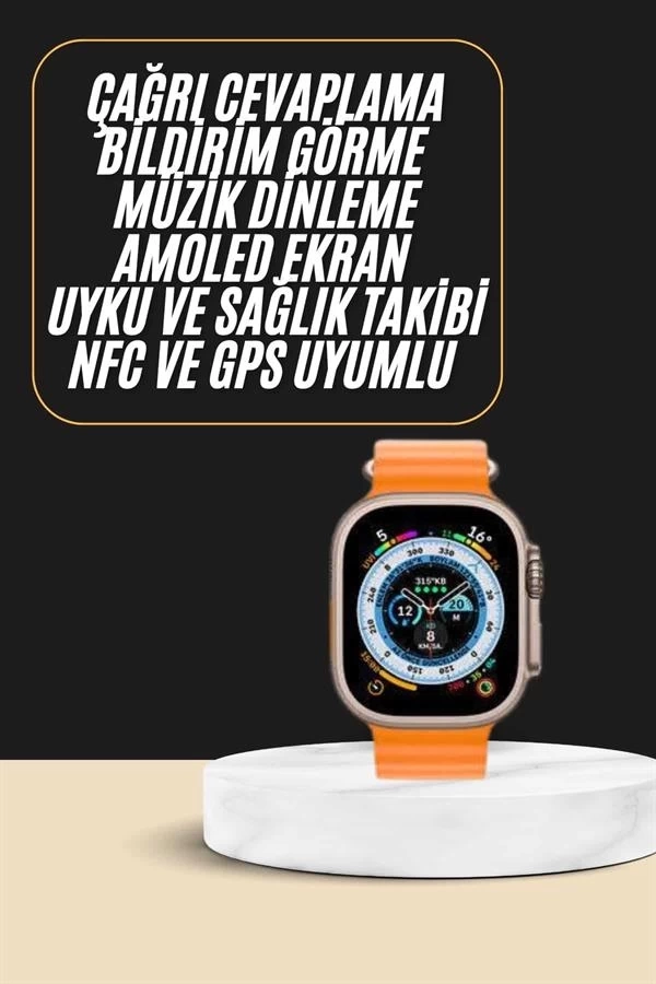 BUĞZ Akıllı Saat Amoled Ekran Bluetooth Bağlantılı Özel Tasarım Unısex