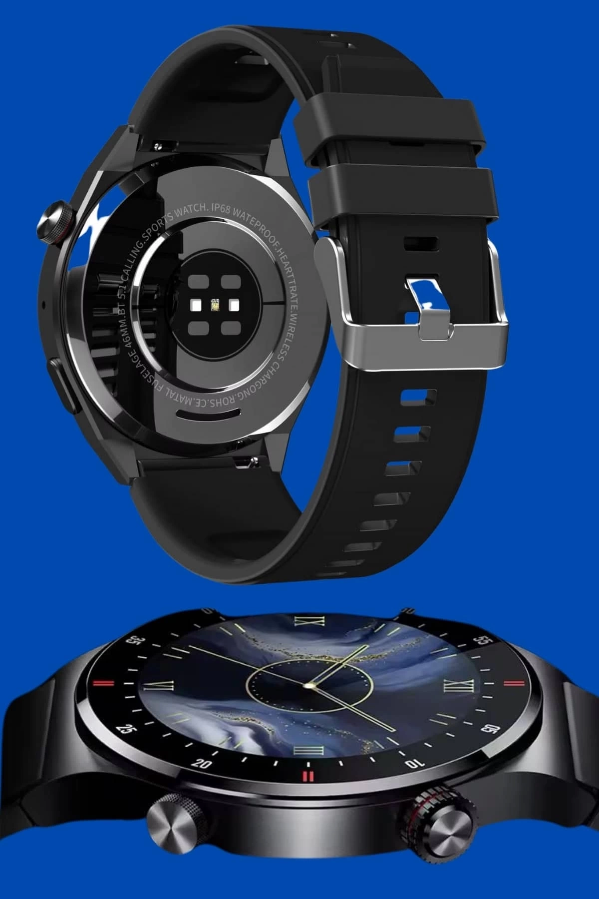 BUĞZ Akıllı Saat Amoled Ekran Bluetooth Bağlantılı Sesli Görüşme Nabız Ölçer