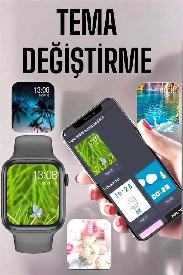 BUĞZ Akıllı Saat Amoled Ekran Yeni Nesil Bluetooth Bağlantılı