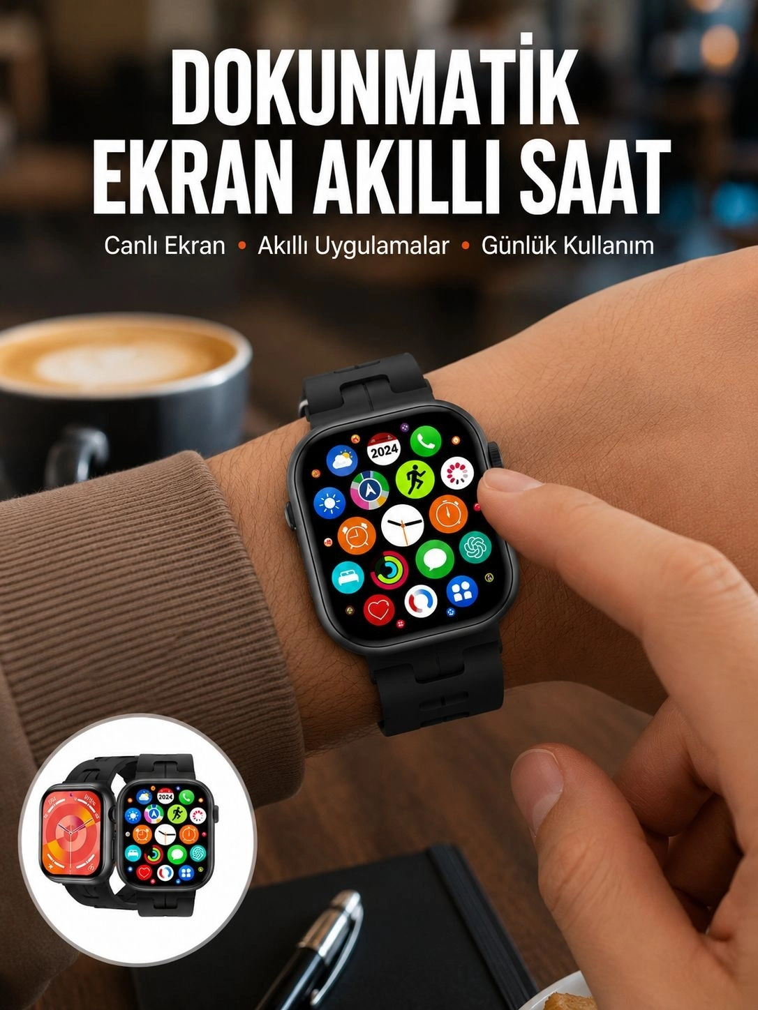 BUĞZ Akıllı Saat Android ve İOS Uyumlu Plastik Kordon Yeni Seri