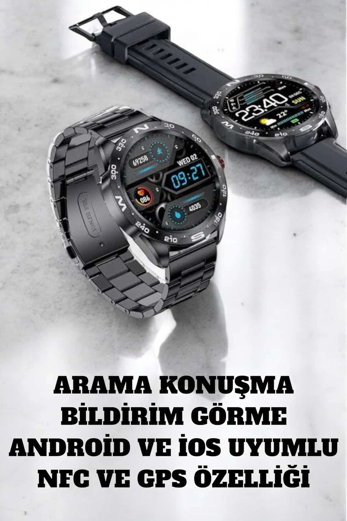 BUĞZ Akıllı Saat Arama Cevaplayan Titreşim Özelliğiyle Bildirim Görebilen
