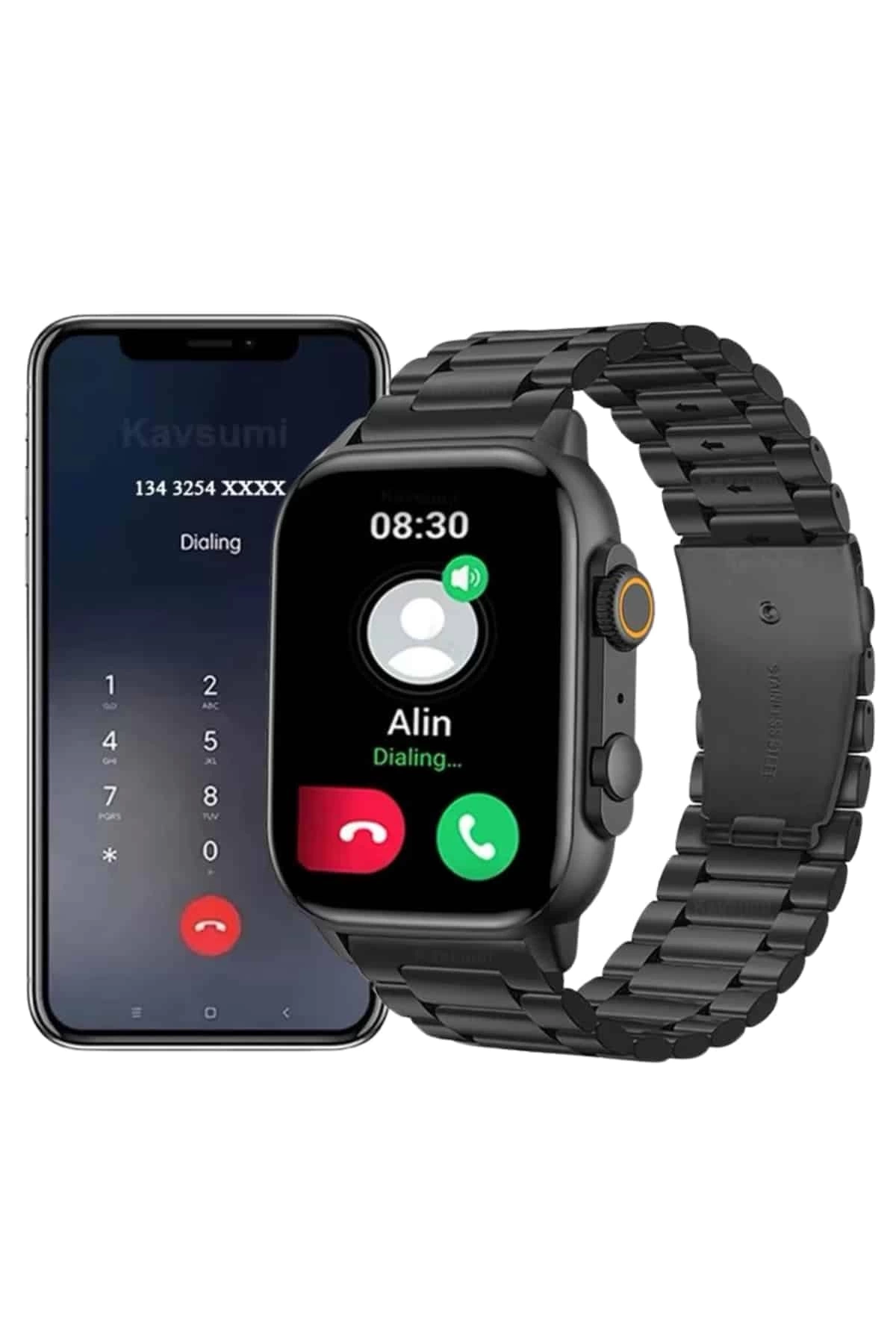 BUĞZ Akıllı Saat Arama Konuşma GPS ve NFC Özelliği 3 Kordonlu Amoled Ekran