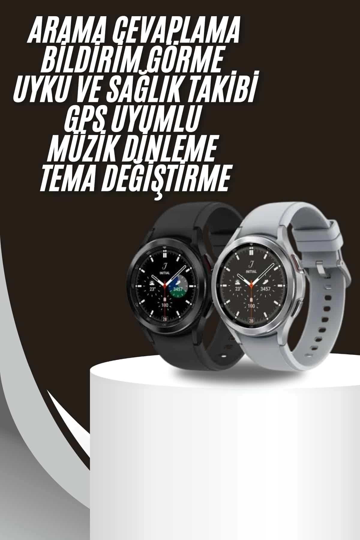 BUĞZ Akıllı Saat Bluetooth Bağlantılı Yuvarlak Ekran Plastik Kordonlu