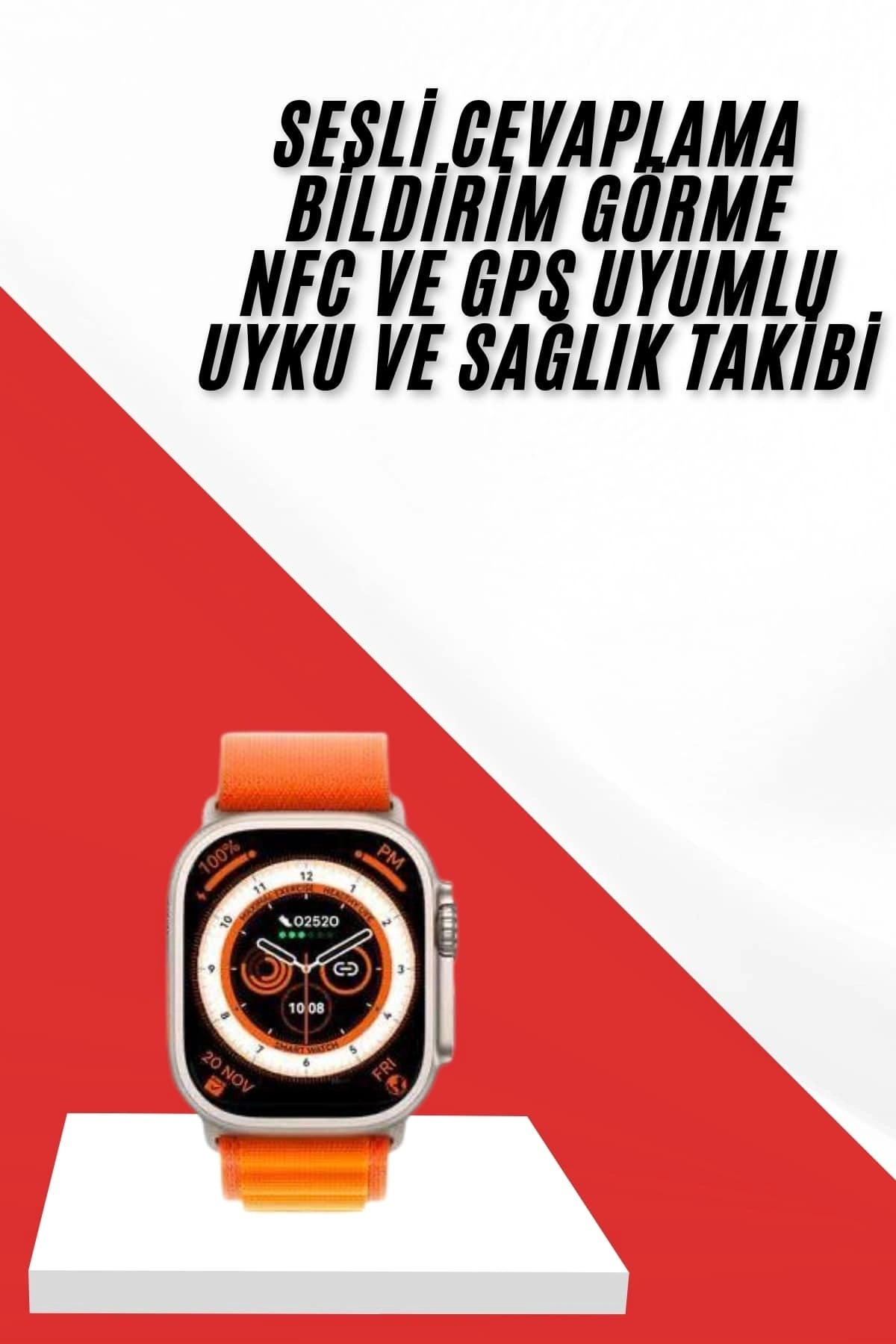 BUĞZ Akıllı Saat GPS Özelliği Bildirim Görme Adımsayar Sesli Görüşme Yapabilen