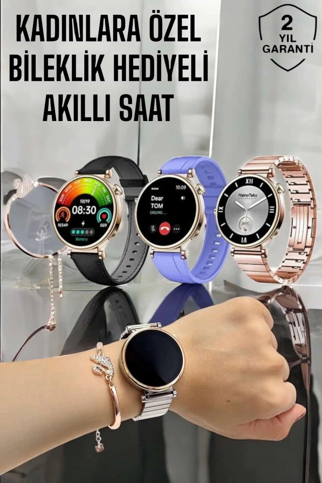 BUĞZ Akıllı Saat Kadınlara Özel Arama Cevaplayan Bluetooth Bağlantılı