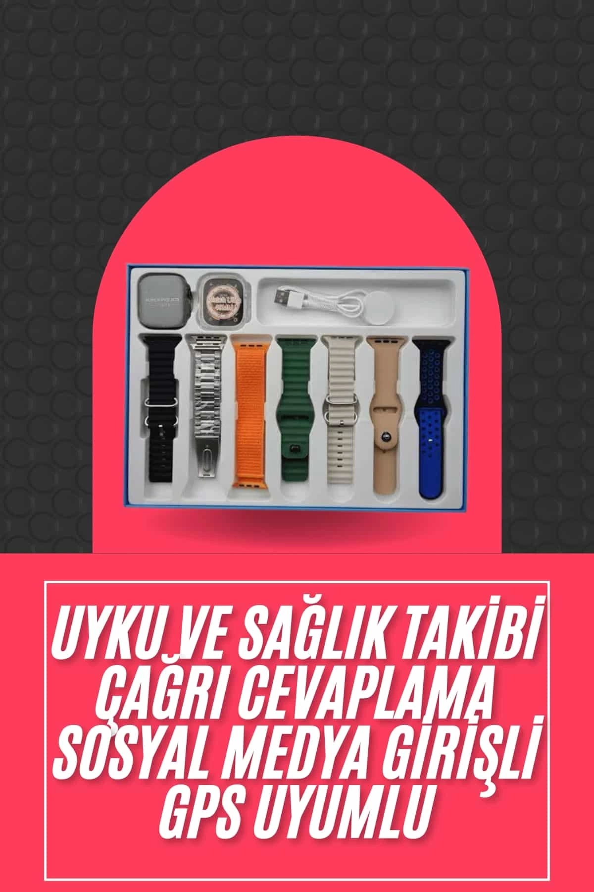 BUĞZ Akıllı Saat Unisex Akıllı Saat Çoklu Kordon Seçeneği Çelik Kordon Plastik Kordon