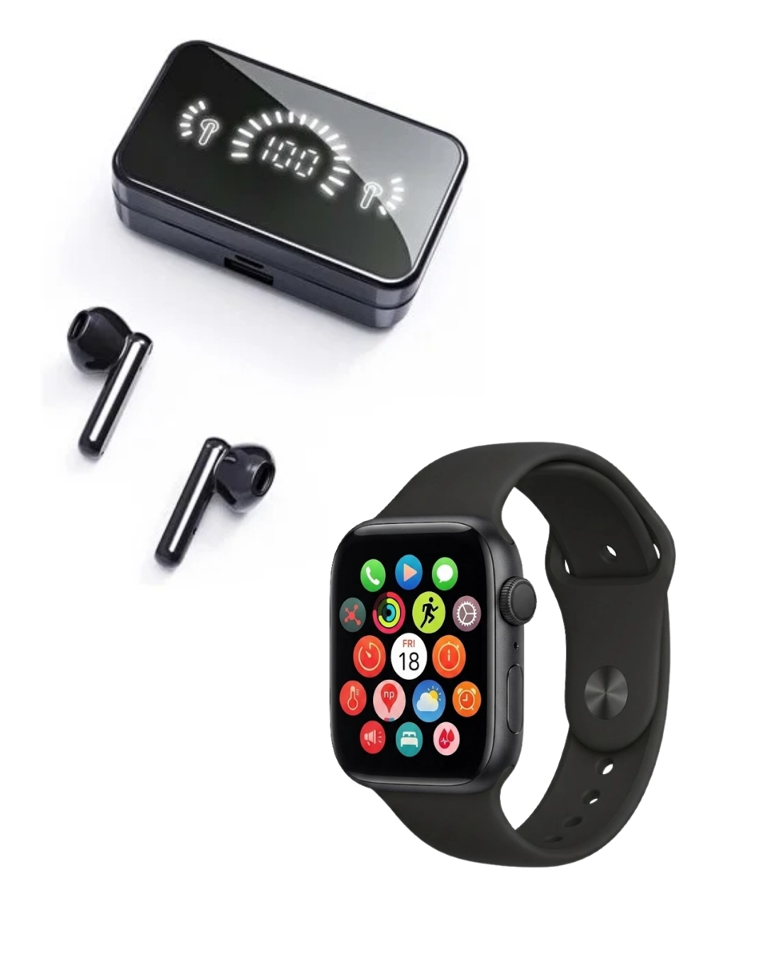 BUĞZ Akıllı Saat ve Bluetooth Kulaklık Seti AMOLED Ekran Uzun Batarya ve Kablosuz Kullanım