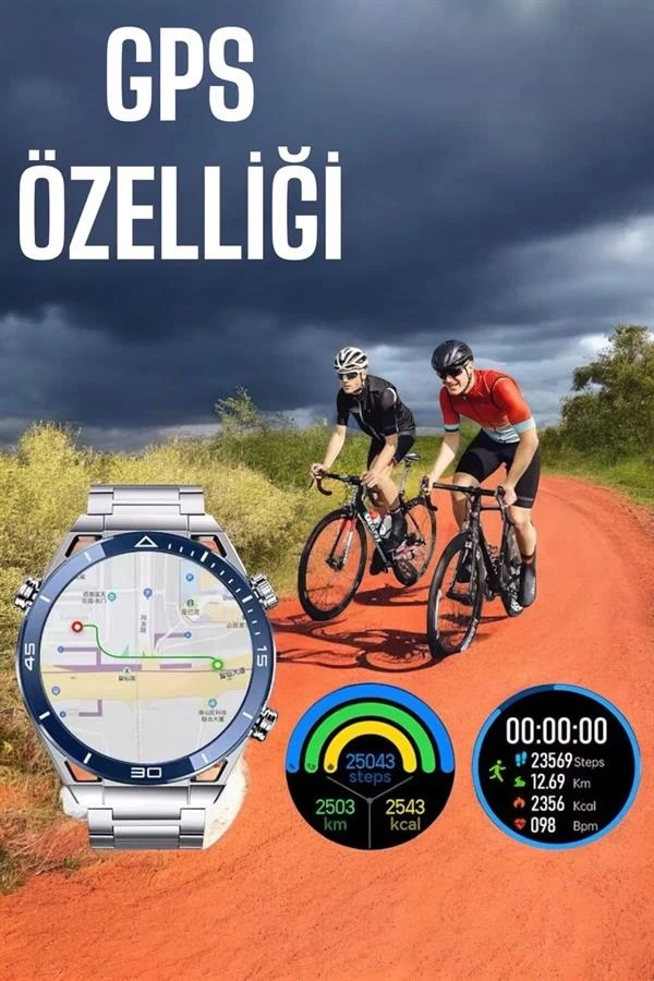 BUĞZ Akıllı Saat Yeni Nesil 2024 Model Metal Kordonlu Bluetooth Bağlantılı