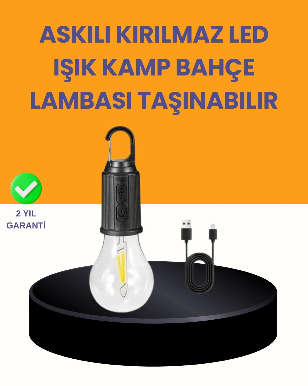 BUĞZ Akıllı Sensörlü USB Şarjlı Kamp Lambası