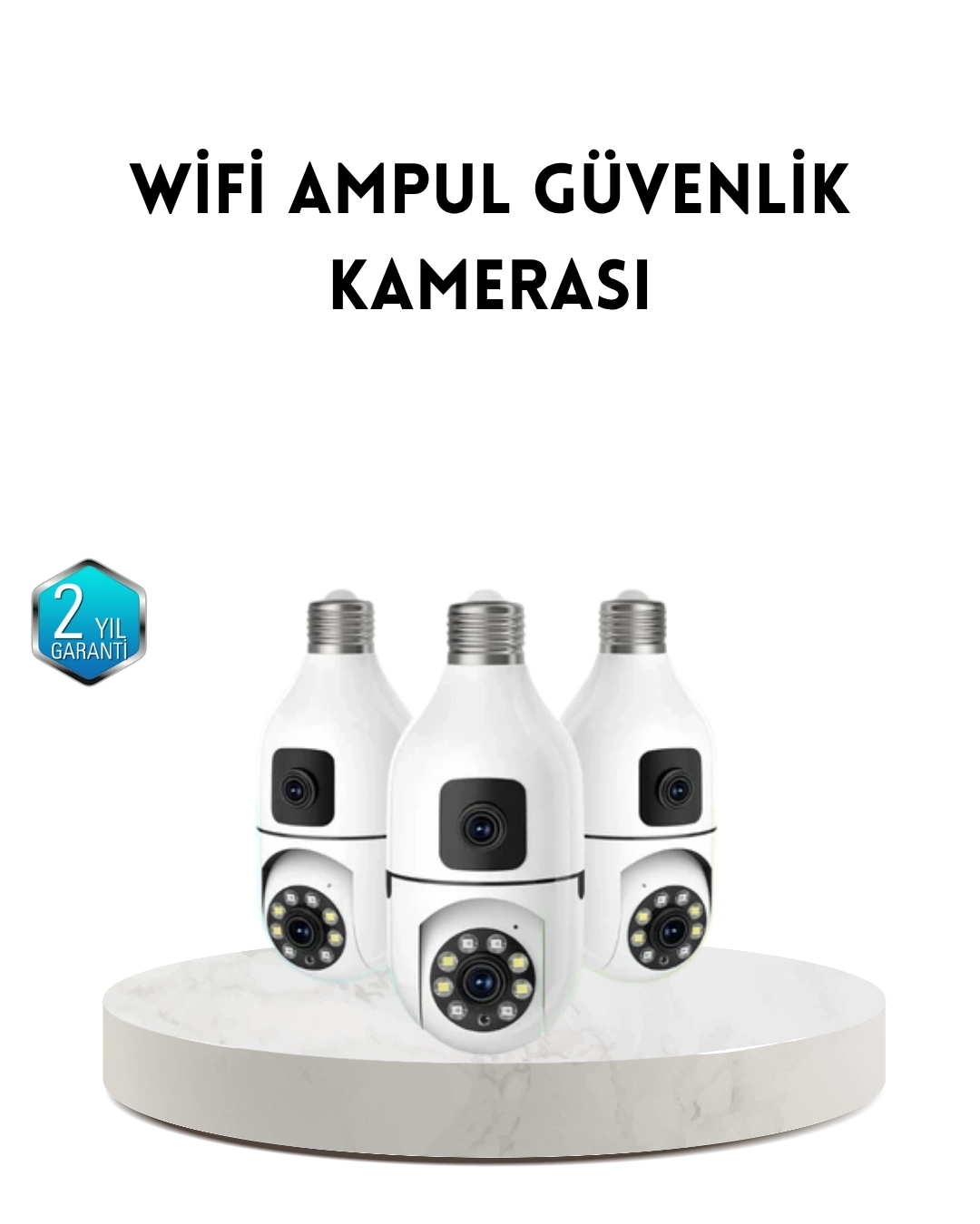 BUĞZ Ampul Tipi WiFi Kamera 2MP Lensli Full HD Görüntü ve Akıllı Hareket Algılama