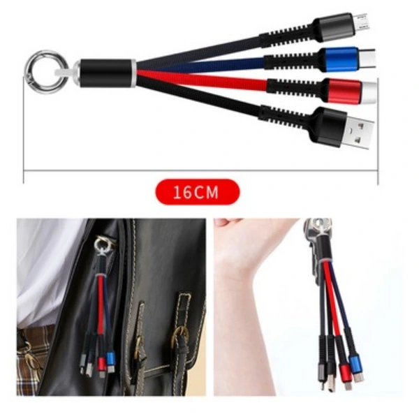 BUĞZ Anahtarlık Çoklu Şarj Kablosu 4 Başlıklı