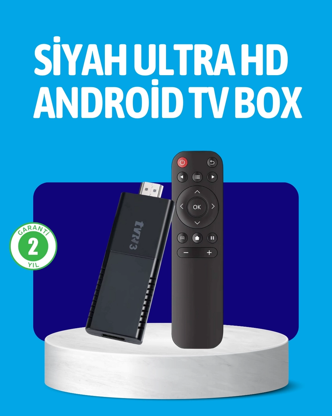 BUĞZ Android TV Stick 2GB RAM 16GB Depolama Kapasiteli