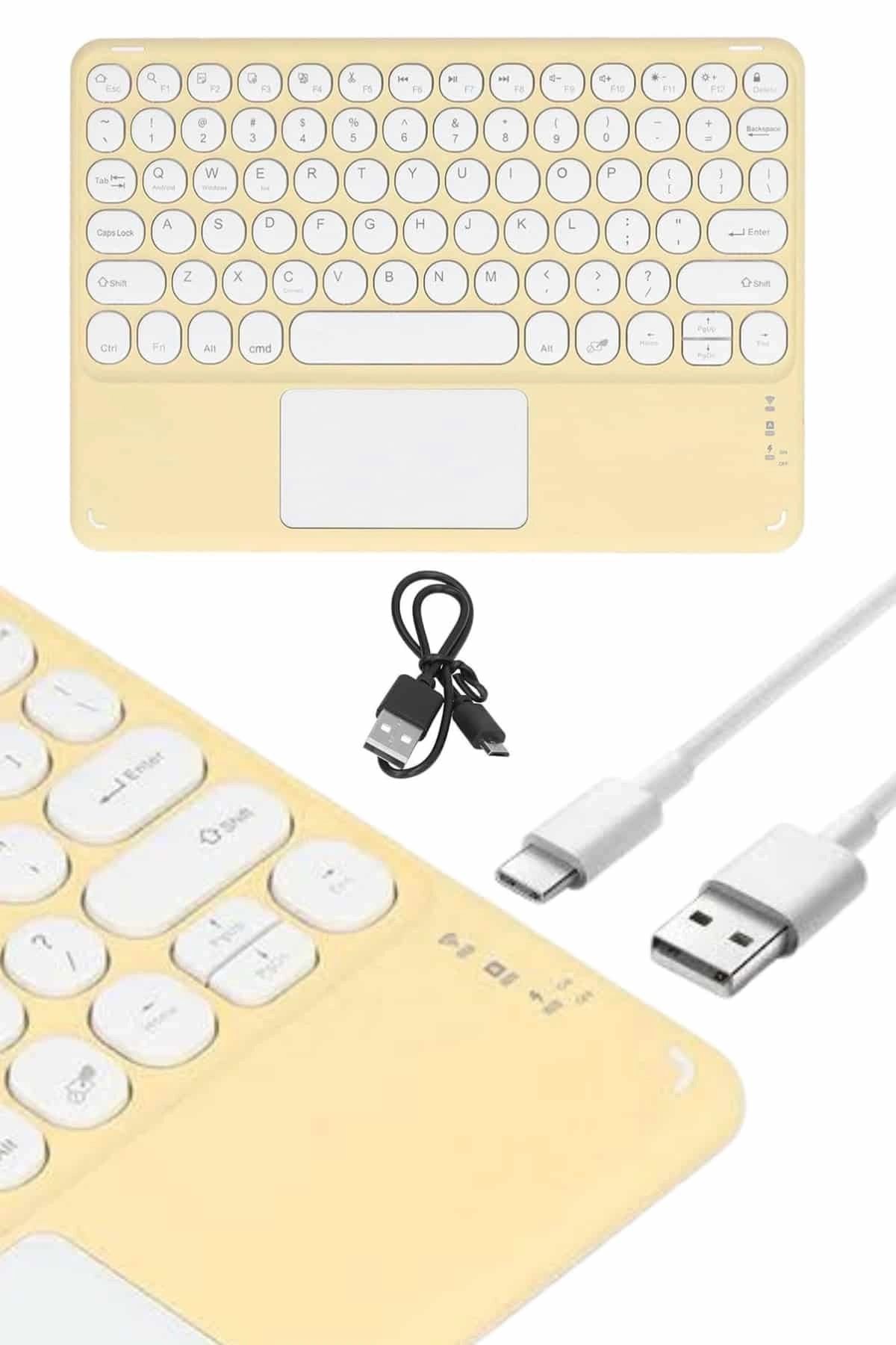 BUĞZ Android ve İOS Uyumlu Bluetooth Klavye Touchpad Slim Kablosuz Wifi Q Klavye