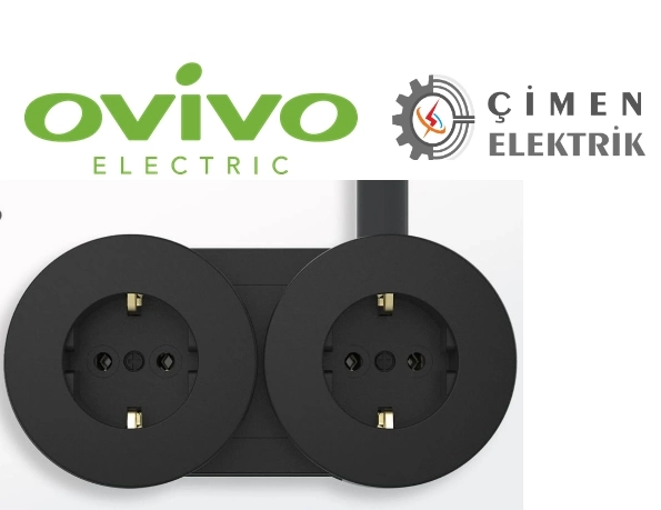 BUĞZ Eco Lounge Ovivo Xone Antrasit İikili Topraklı Priz Sıva Üstü