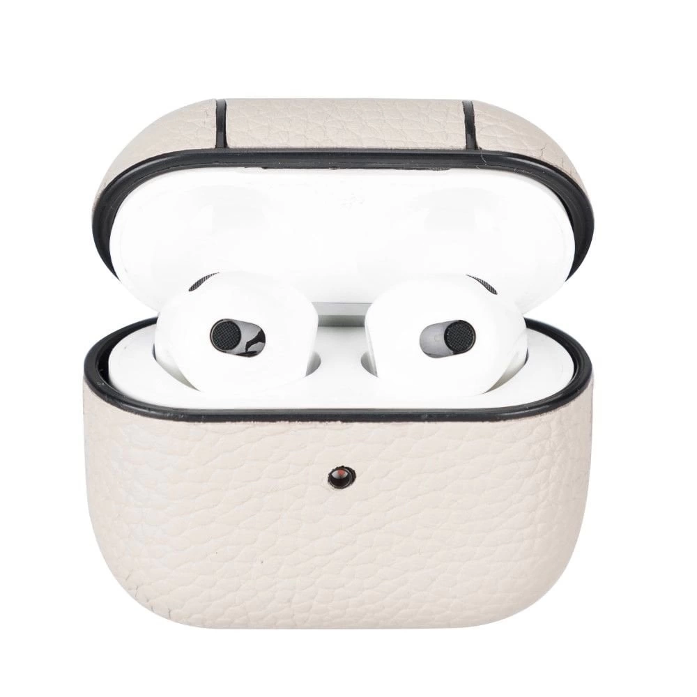 BUĞZ Apple AirPods 3.nesil Uyumlu Deri Kılıf Juni ERC3 Bej