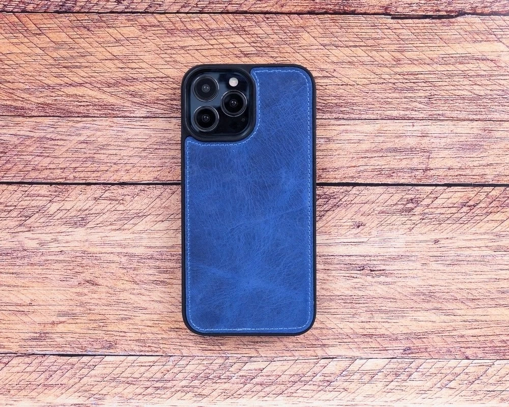 BUĞZ Apple iPhone 13 Pro Uyumlu Deri Cüzdanlı Kılıf Lacivert