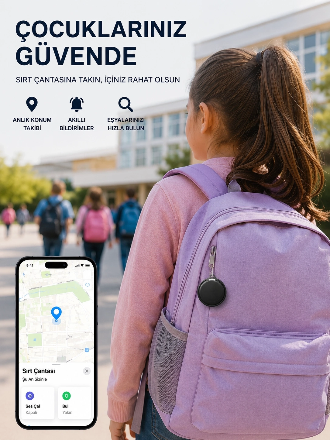 BUĞZ Apple ve Android Destekli AirTag Konum Takip ve Eşya Bulucu