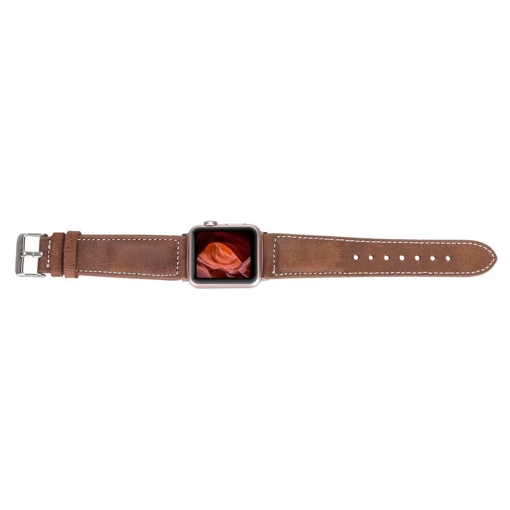 BUĞZ Apple Watch Uyumlu Deri Kordon 42-44-45mm NM1-AS2 Taba