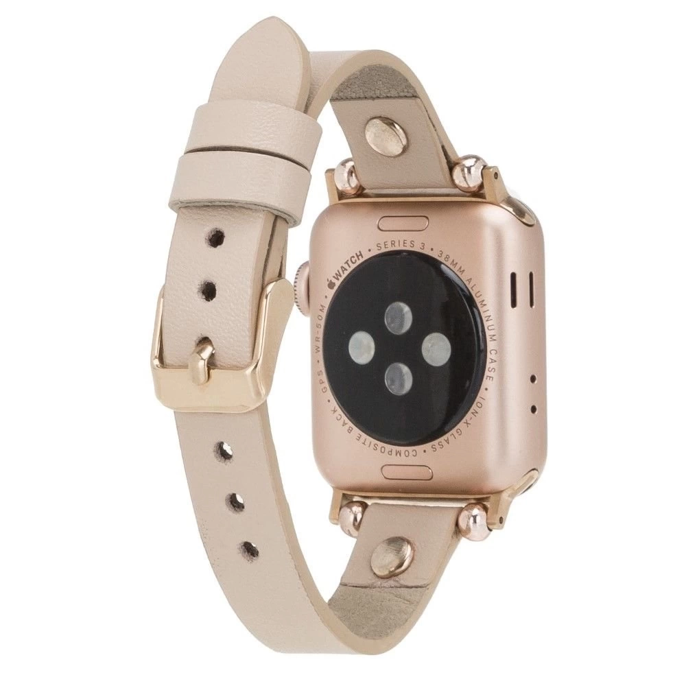 BUĞZ Apple Watch Uyumlu Deri Kordon 42-44-45mm RT ERC3 Bej