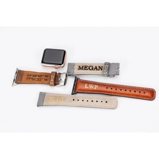BUĞZ Apple Watch Uyumlu Deri Kordon 42-44-45mm RT ERC3 Bej