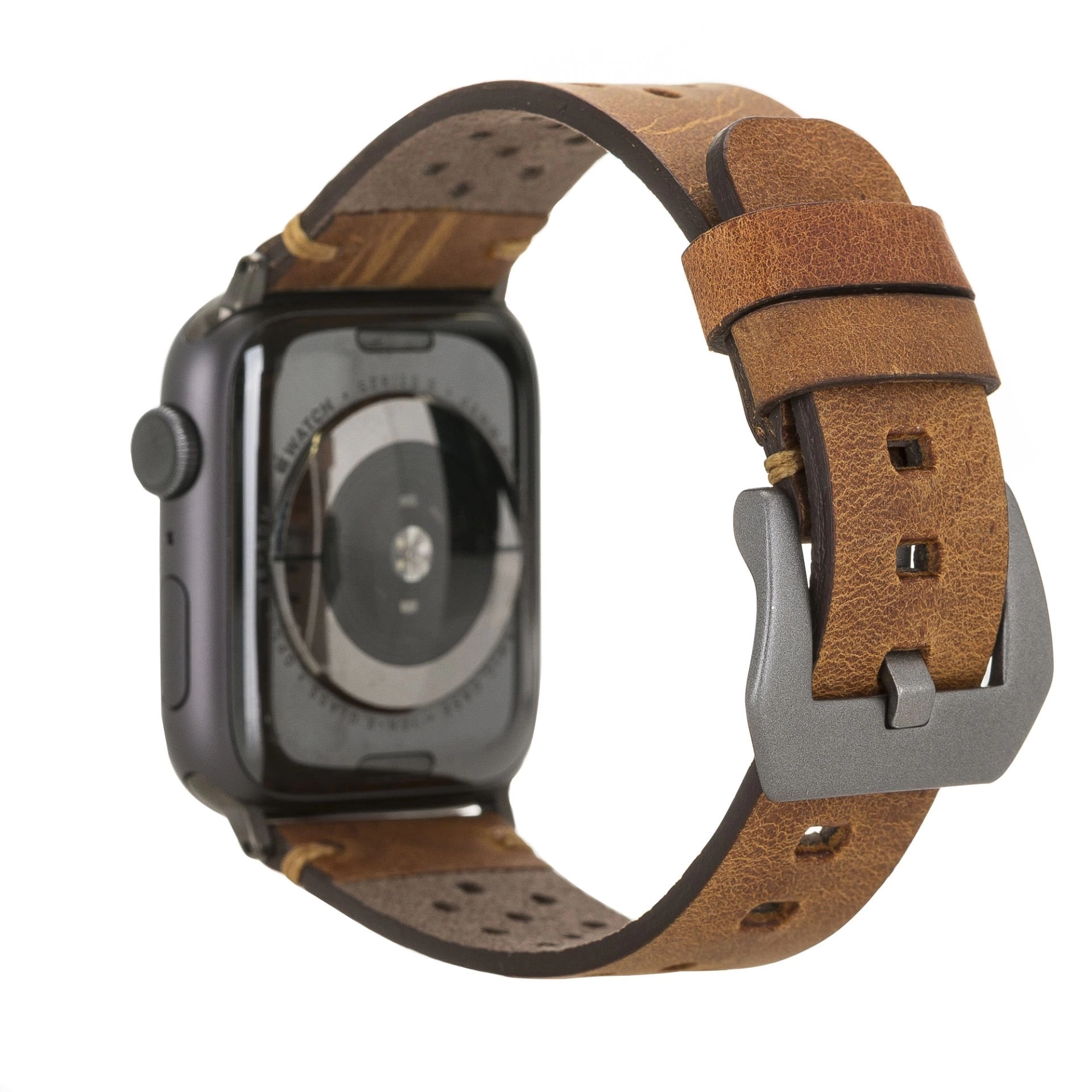 BUĞZ Apple Watch Uyumlu Deri Kordon Vigo 42-44-45mm G19 Taba