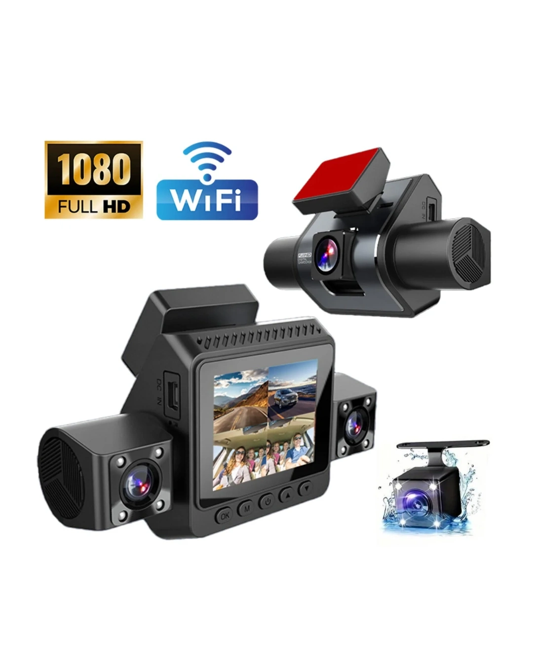 BUĞZ Araç Ön Arka İç Kamera Sistemi Full HD Hareket Sensörlü Kayıt Cihazı