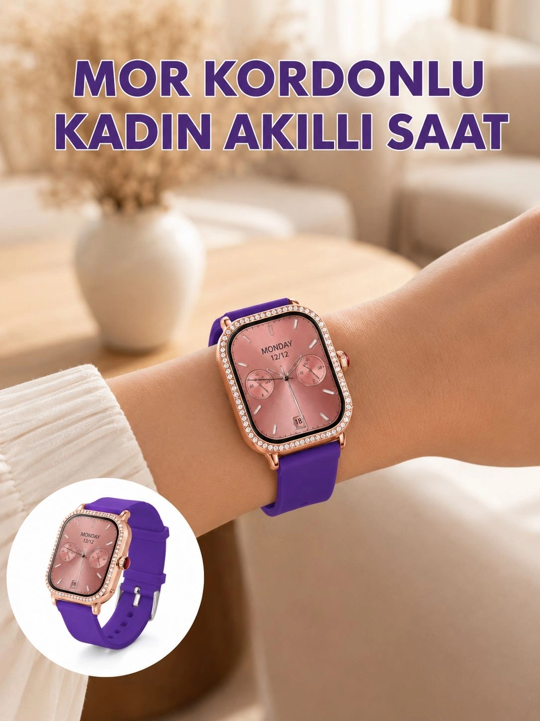 BUĞZ Arama Özellikli Dokunmatik Ekranlı Kadın Akıllı Saat