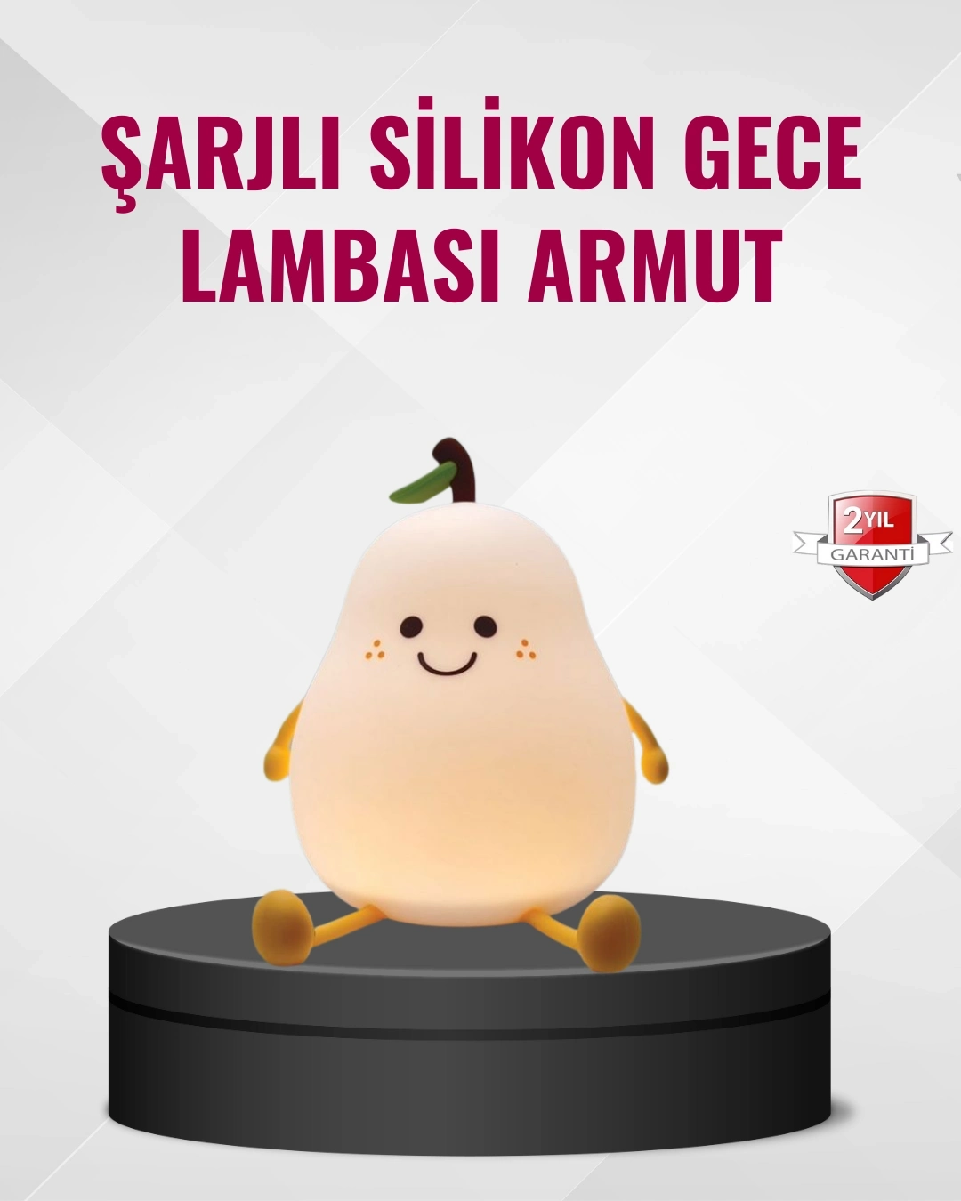 BUĞZ Armut Gece Lambası USB Şarjlı Ayarlanabilir LED Işık