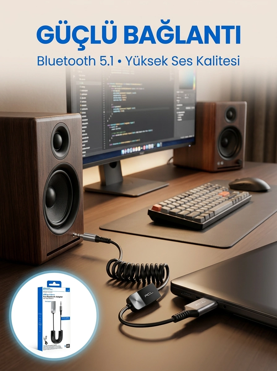 BUĞZ AUX Girişli Cihazlar İçin Kablosuz Bluetooth Adaptörü