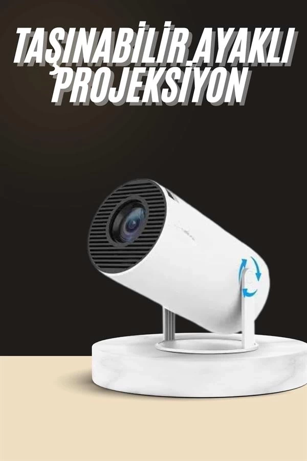 BUĞZ Ayaklı Projeksiyon Taşınabilir Mini Projektör Sinema Projektörü Android