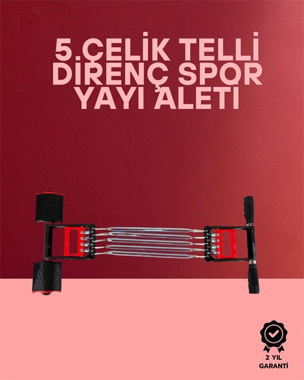 BUĞZ Ayarlanabilir Elastik Yaylı Ergonomik Tasarımlı Kas Güçlendirme Seti