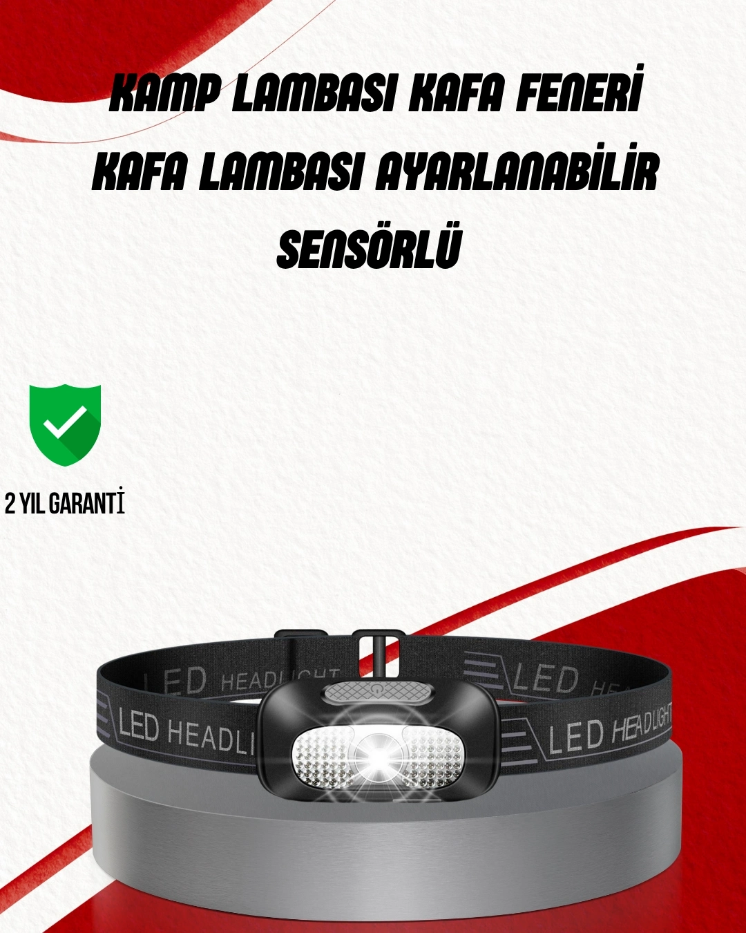 BUĞZ Ayarlanabilir Kafa Lambası Type-C Şarjlı Kompakt Kamp Lambası