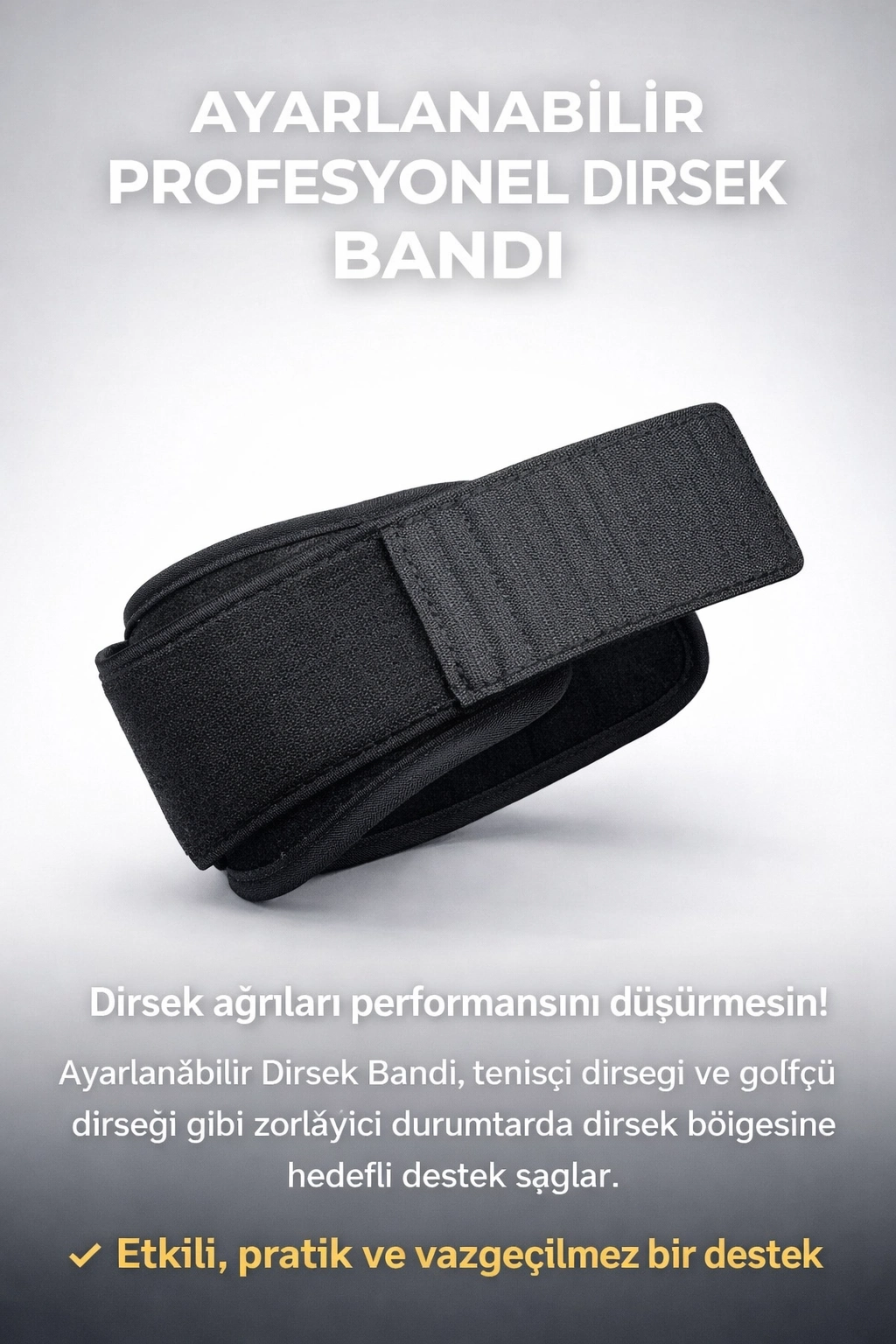 BUĞZ Ayarlanabilir Profesyonel Dirsek Bandı – Tenisçi & Golfçü Dirseği İçin Güçlü Destek